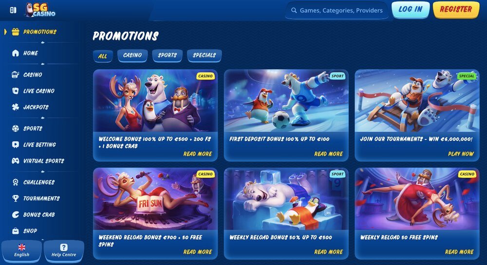 SGcasino bonuses