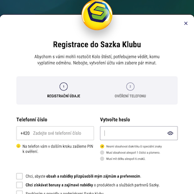 Sazka Klub inicio de sesión