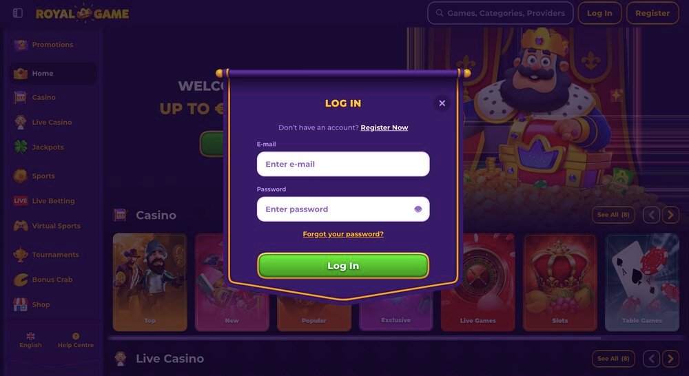 Royal Game login