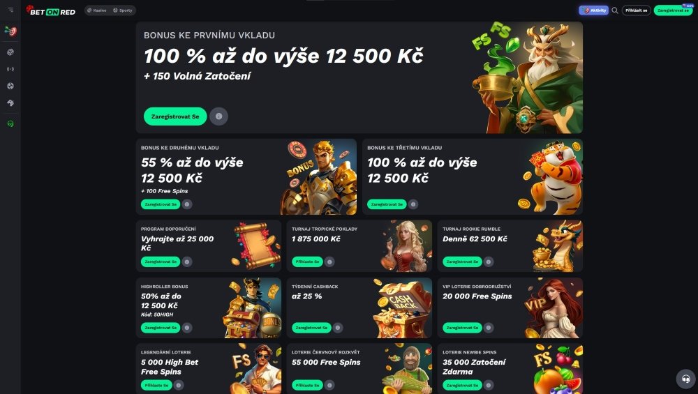 Nabídka bonusů v casinu BetOnRed je rozmanitá pro nové i stávající hráče
