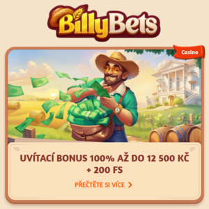BillyBets casino uvítací bonus