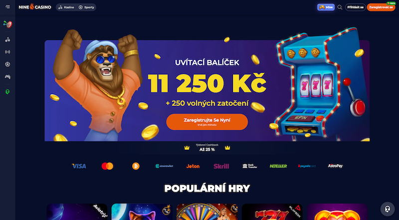 Paquete de bienvenida de NineCasino