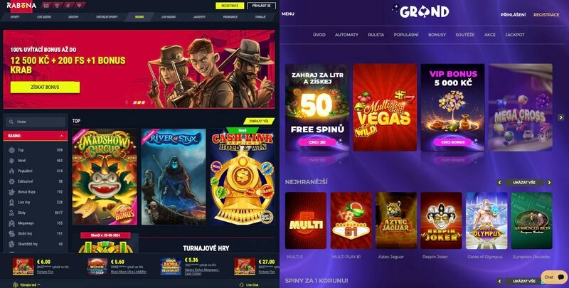 Důvody, proč je casino Rabona lepší než casino Grandwin