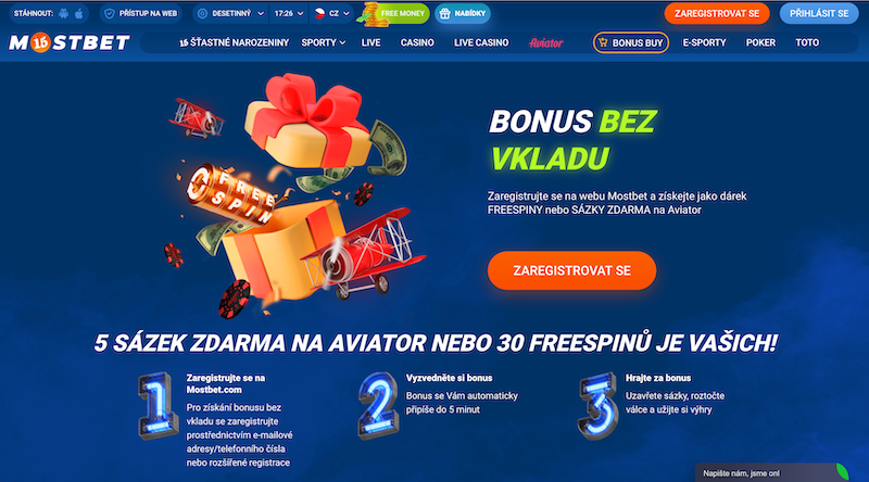 Casino MostBet bonus bez vkladu