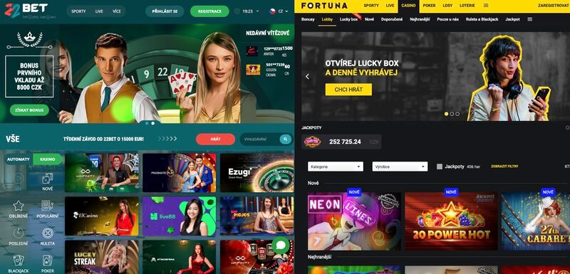 Důvody, proč je 22BET lepší než Fortuna Vegas