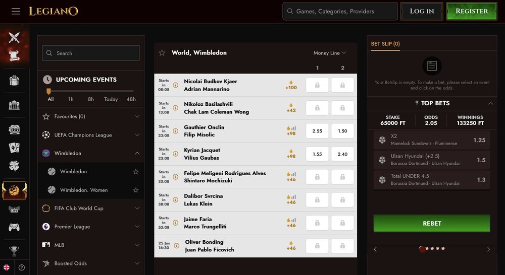 Legiano betting offer