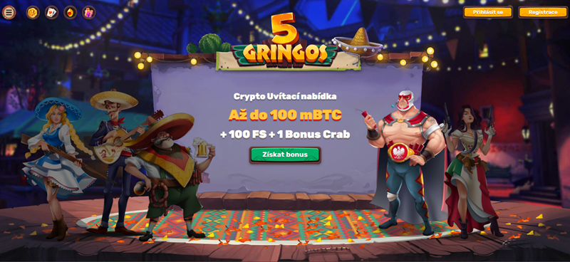 5Gringos Crypto uvítací bonus