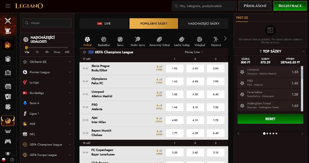 Legiano sázková kancelář