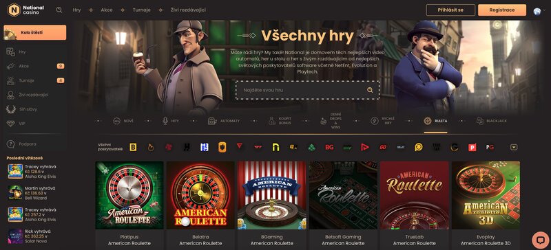 Ruleta v National Casino