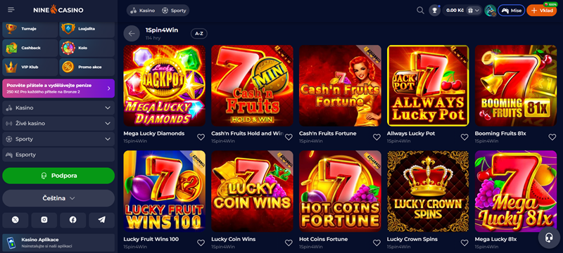 Nine Casino Hry od 1spin4win