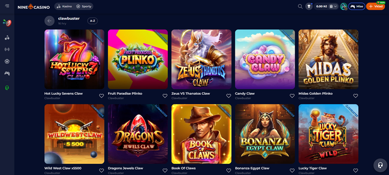 Nine Casino Hry od Clawbuster