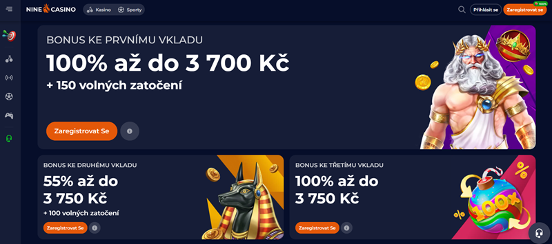 Nine casino Nejlepší bonusy v casinu