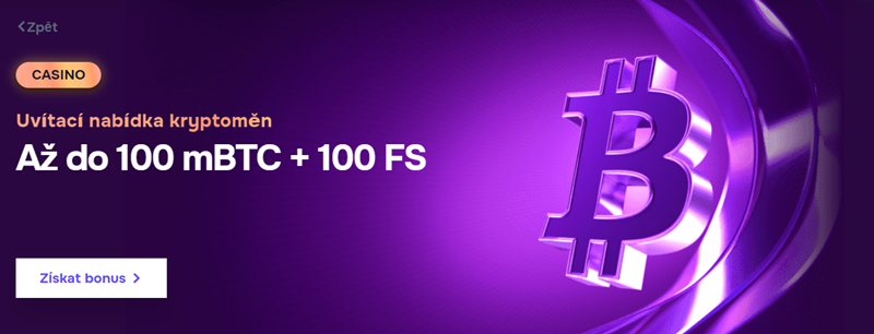SGcasino Crypto uvítací bonus