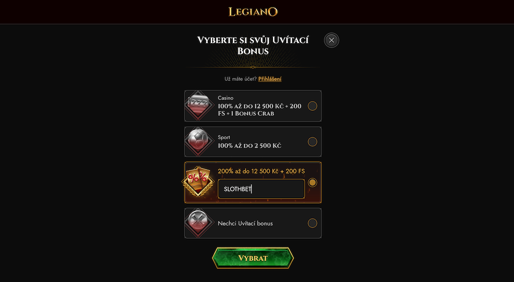 Legiano casino promo code slothbet