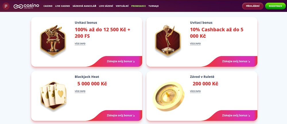 Casino Infinity bonusy