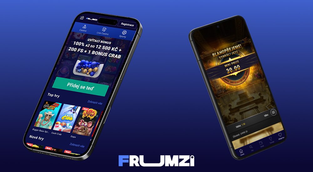 Náhled responzivního designu webové stránký online casinua Frumzi