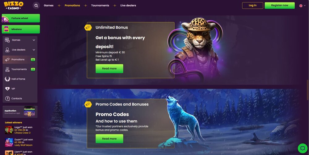 bizzo casino free spins