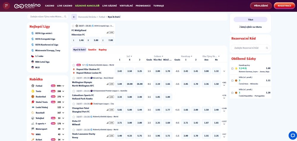 Casino Infinity sázková kancelář