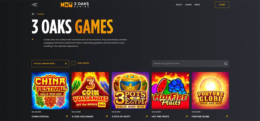 Herní vývojář 3 Oaks Gaming