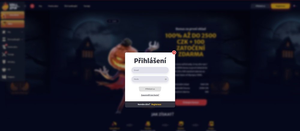 Hell Spin přihlášení