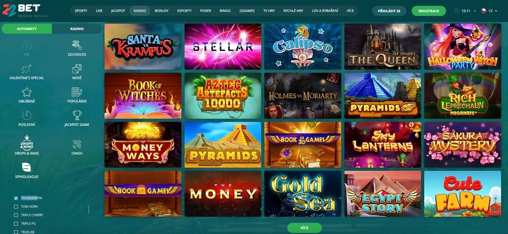 Juegos de Thunderspin en el casino 22BET