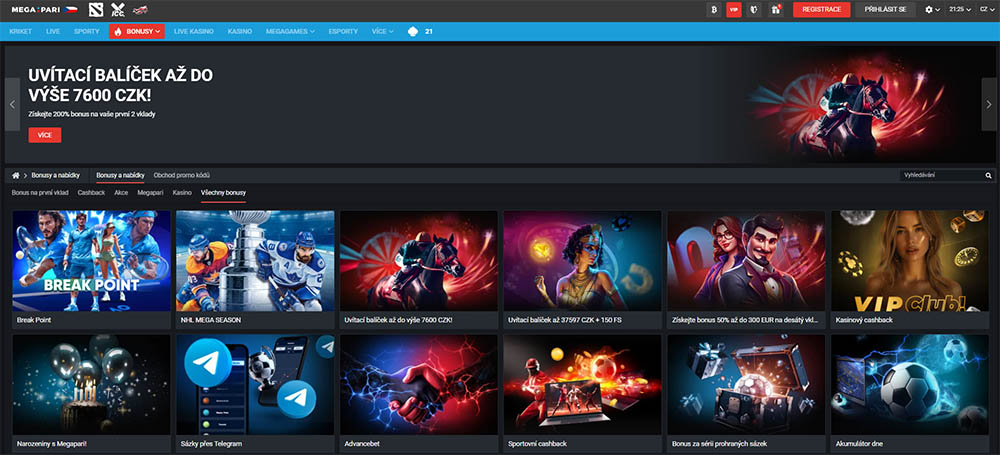 Megapari bonusy leden 2025 úvod