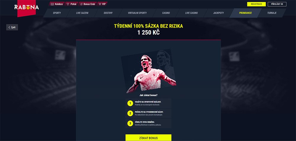 Rabona bookmaker – Risk-free bet