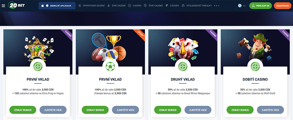 20BET bonusy – únor 2025