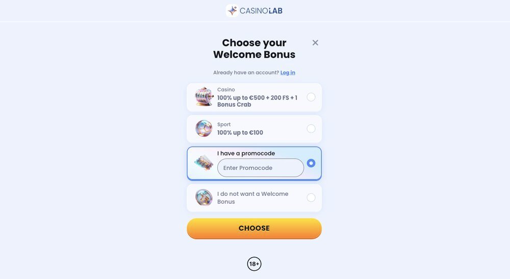 CasinoLab promo code