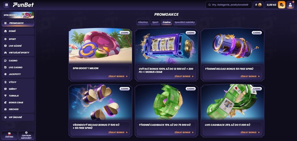 bonusy v casinu funbet