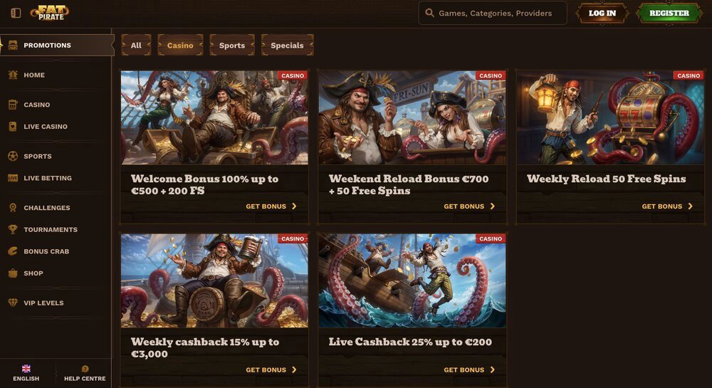 FatPirate casino bonuses
