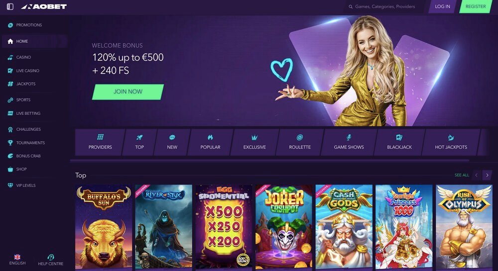NaoBet casino homepage