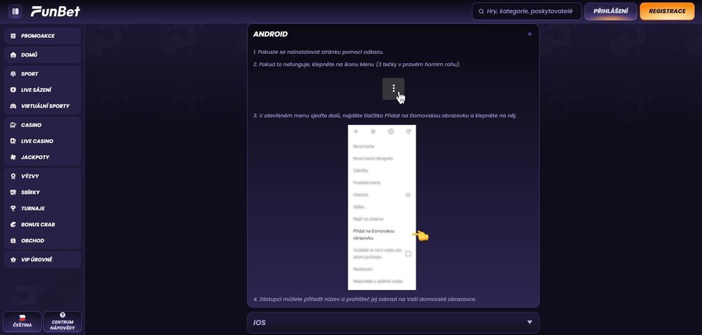 funbet mobilní aplikace