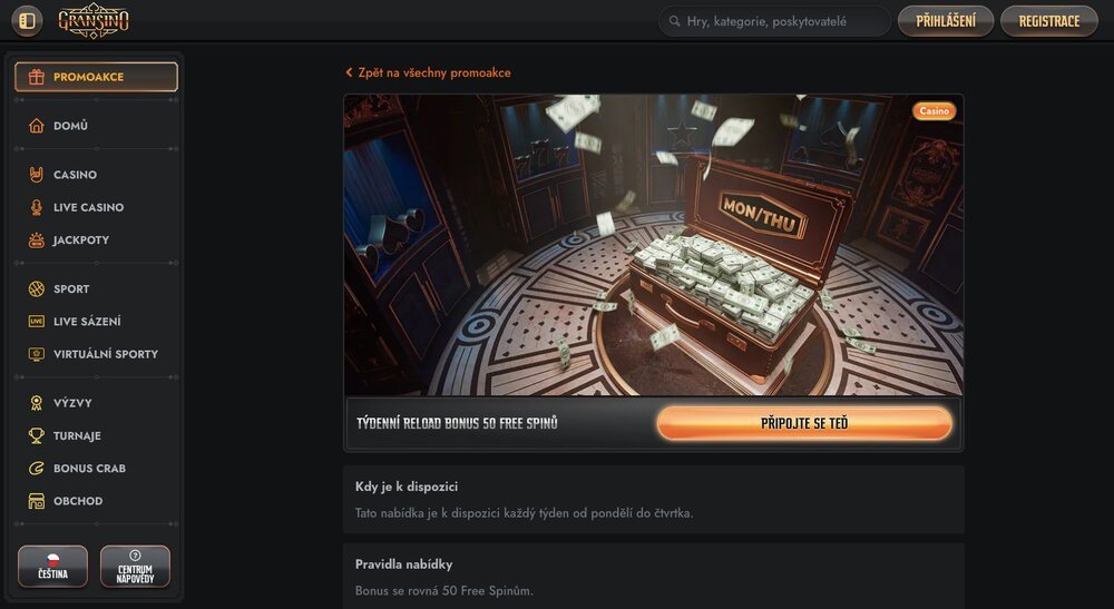 Gransino reload bonus