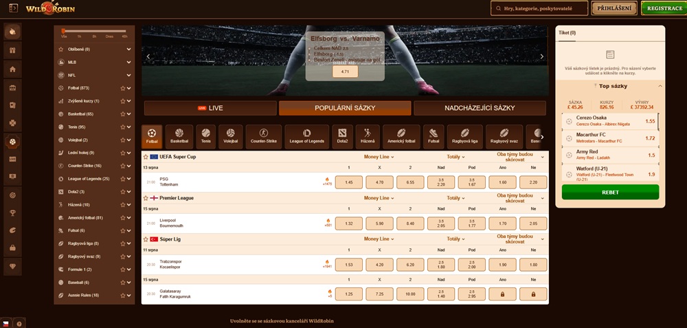 Wild Robin sázková kancelář