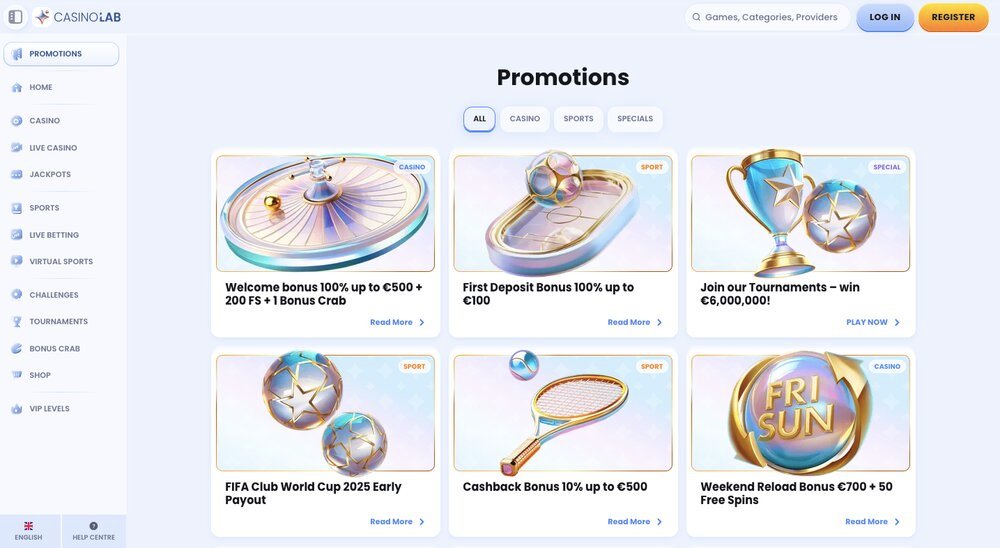 CasinoLab bonuses