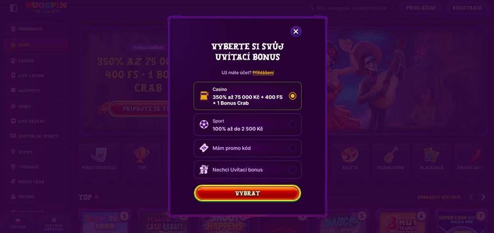 Duospin registrace
