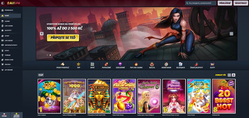 Main page of AllySpin