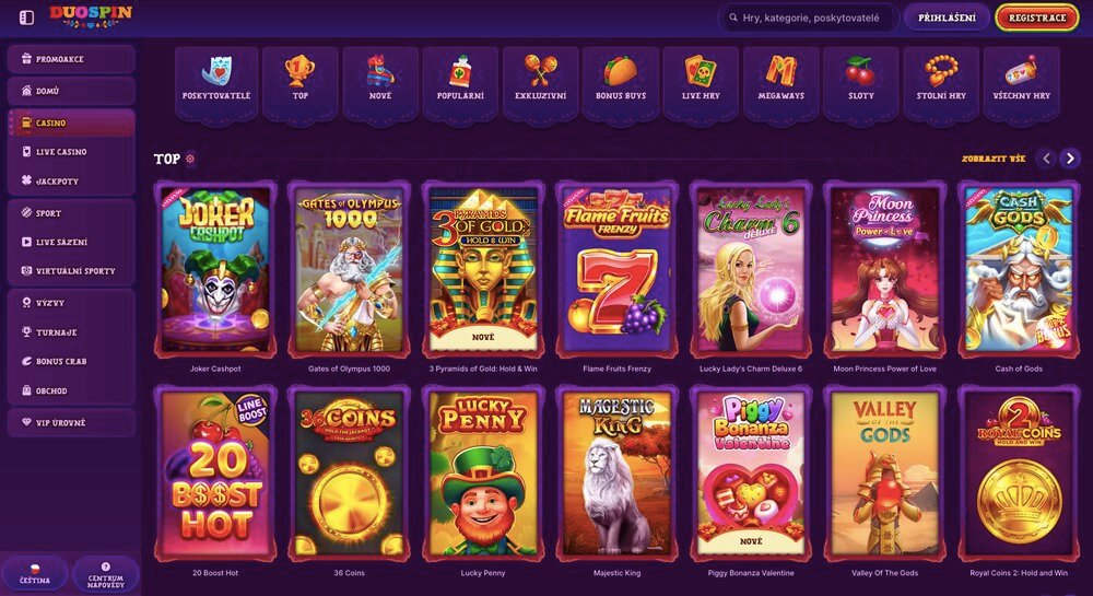 Herní knihovna casino Duospin
