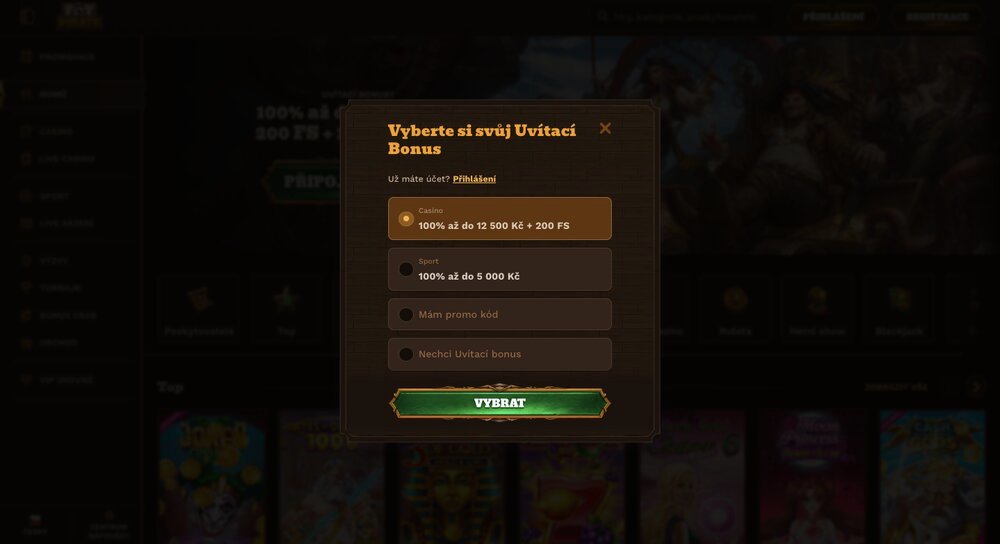 Registrace casino FatPirate