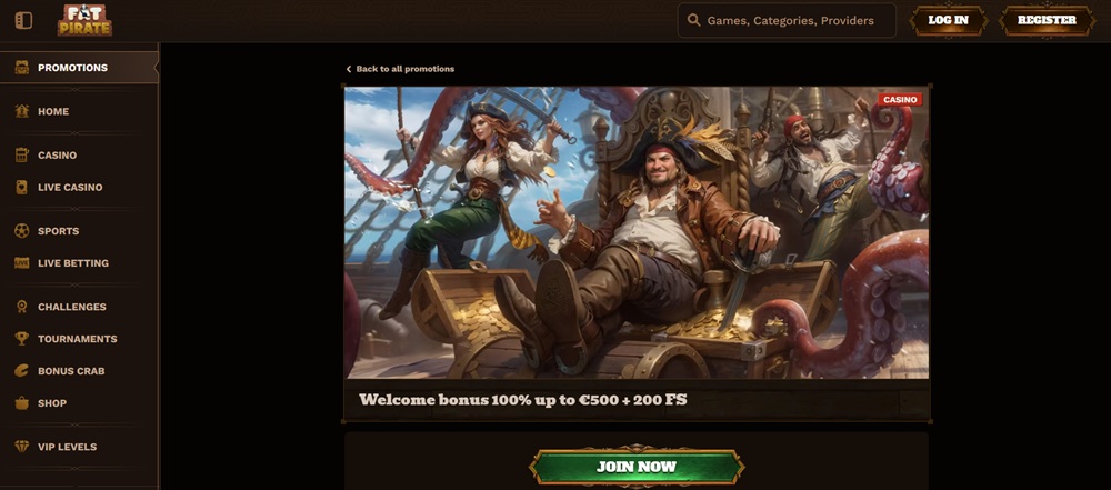 FatPirate welcome bonus