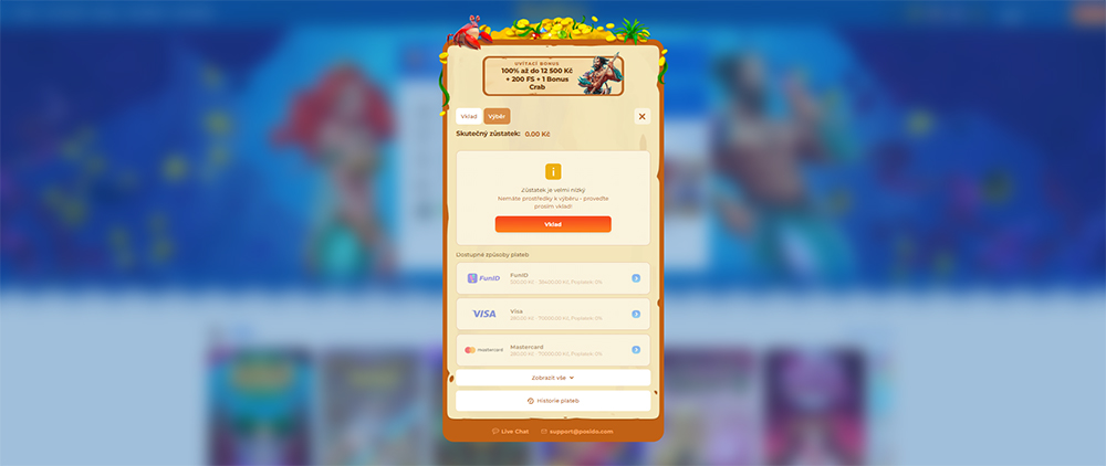 Jak na výběr peněz z casina Posido [v roce 2025]