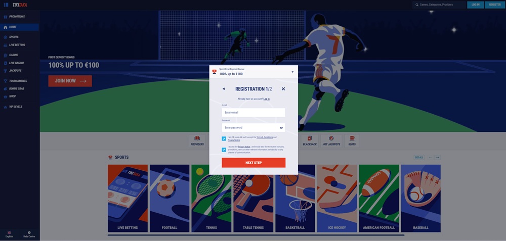 TikiTaka registration