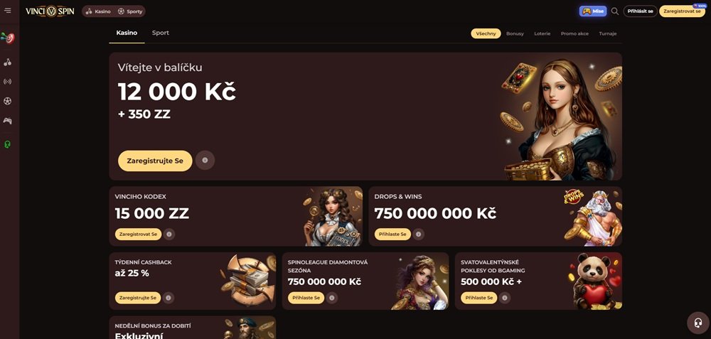 Bonusy v casinu Vinci Spin