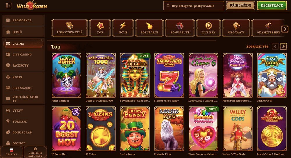 Automaty v casinu Wild Robin
