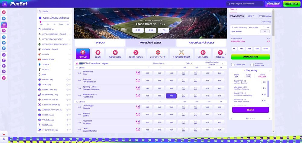 Oferta de apuestas de la casa de apuestas FunBet