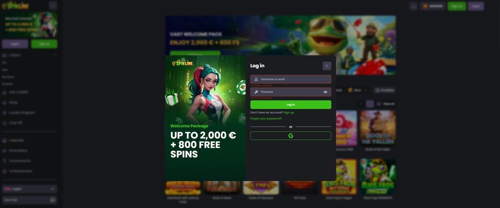 Login to Spinline casino