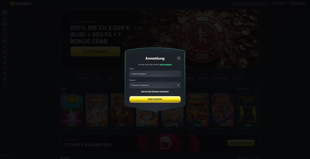 KinBet Anmeldung