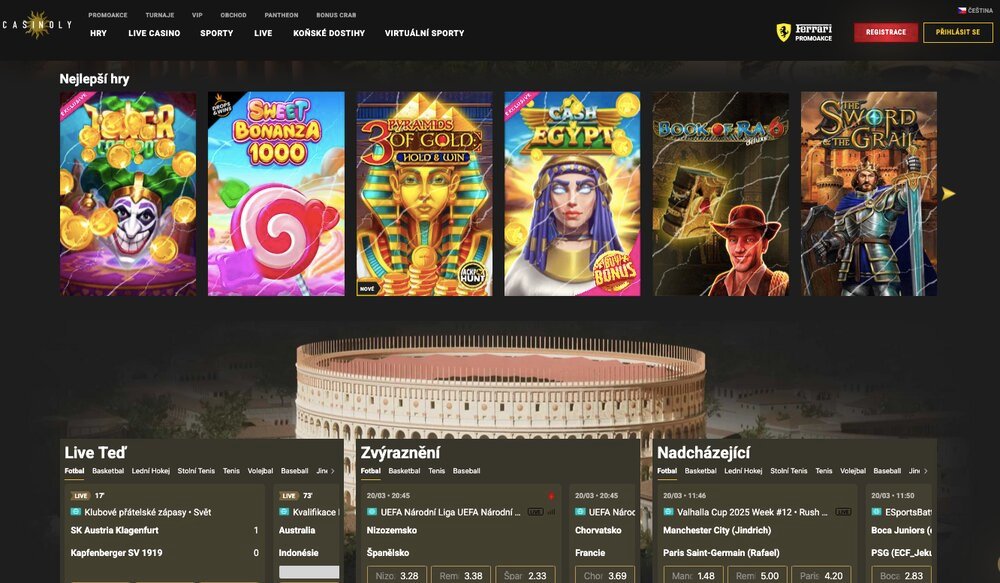 Casinoly vista del sitio