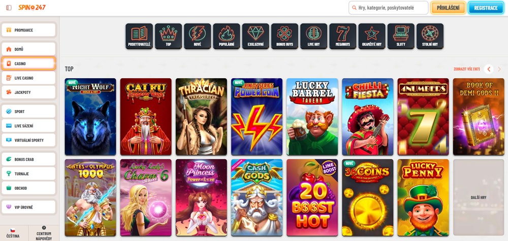 Výherní automaty v casinu Spin247